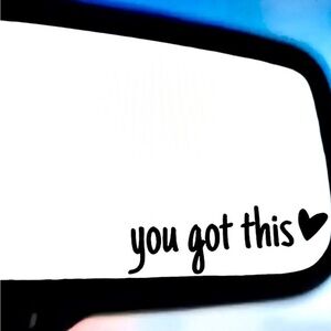 Motivational Car Mirror Decal - Black